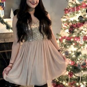 Jun & Ivy Gold Pink Sequin Dress